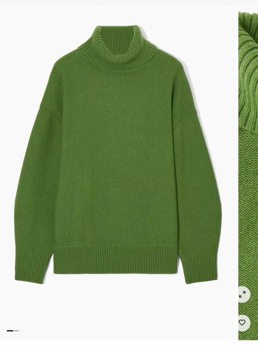 COS Green Turtleneck Sweater